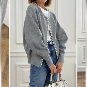 London Brand Isabella Pearl Edge Cardigan